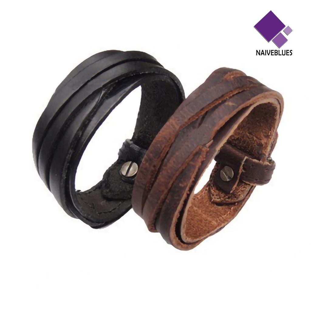 Gelang Multilayer Bahan Kulit Imitasi Model Kepang