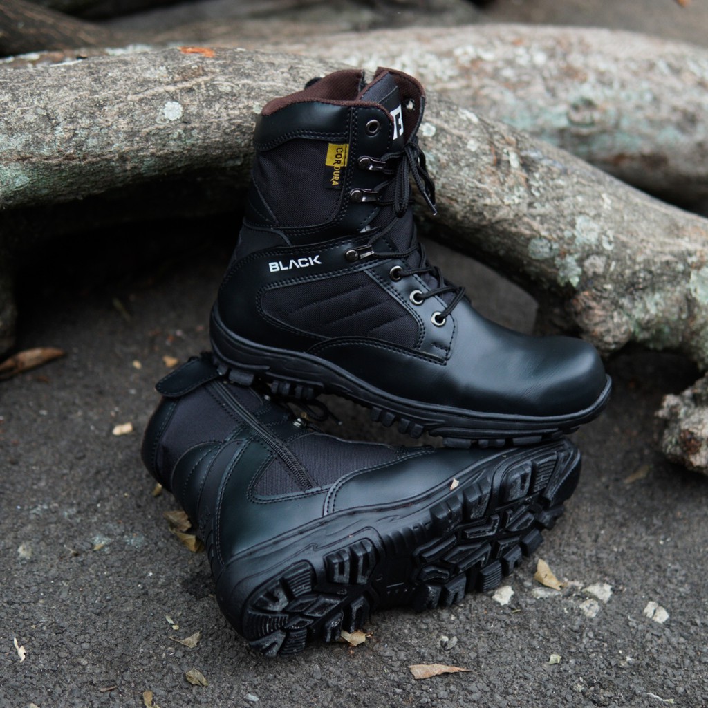 SEPATU MUNCAK PRIA BLACK FORCE CHEAP TINNGI UJUNG BESI TRACKING TACTICAL SAFETY SHOES - BISA COD