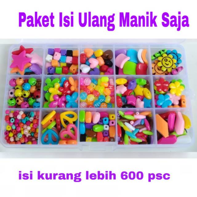 Isi Ulang Manik Meronce Plastik 15 Macan isi 370 Isi Ulang Manik Meronce Plastik 15 Macan isi 370