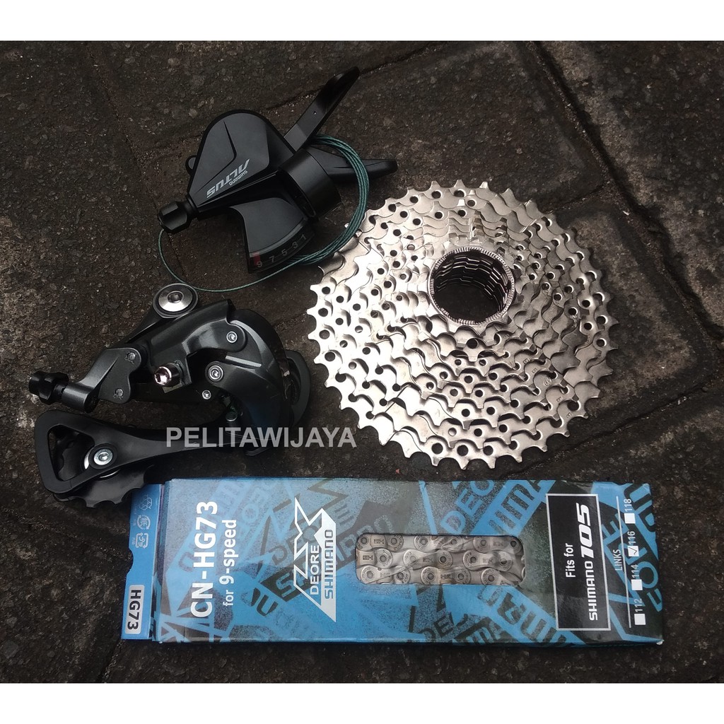 Groupset Mini 9 Speed Shimano Sepeda Lipat MTB Minion Altus Sora Tiagra Deore Noris Troy