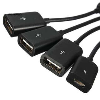 Xq 4 In 1 Micro USB HUB OTG Kabel Extension Adapter Untuk