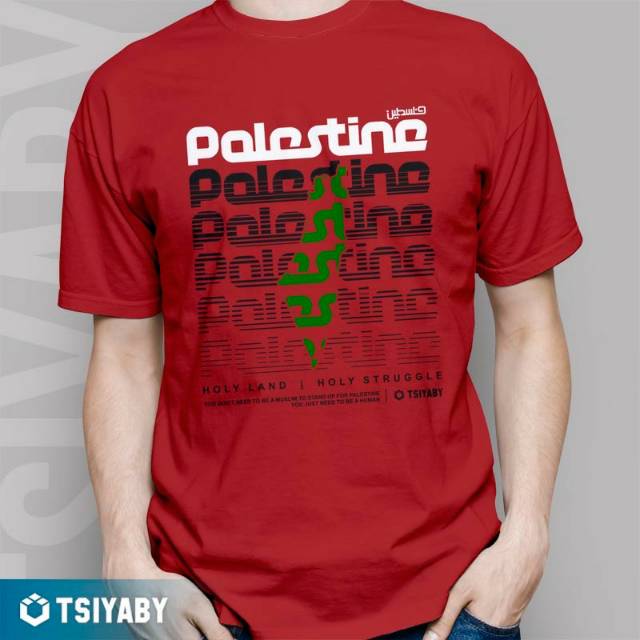 Kaos Palestina Pria Distro Muslim Tsiyaby - Palestine Will Never Lose #2 Lengan Pendek Original