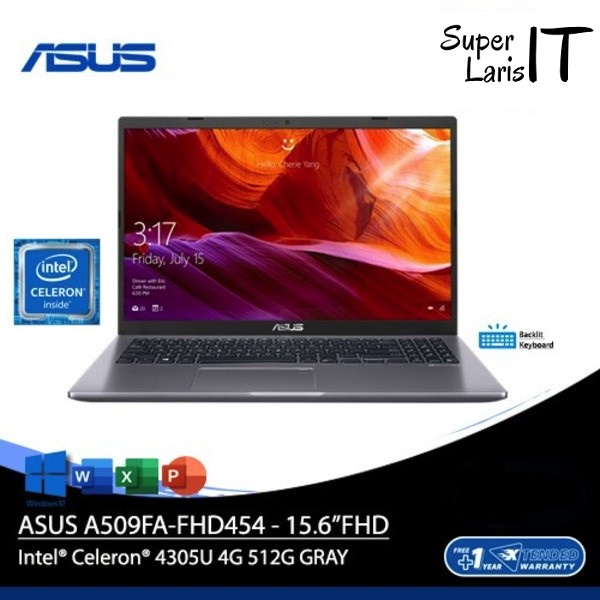 Asus Vivobook A509FA FHD453 FHD454 Intel 4305U 4GB 512GB 15.6" W10 OHS