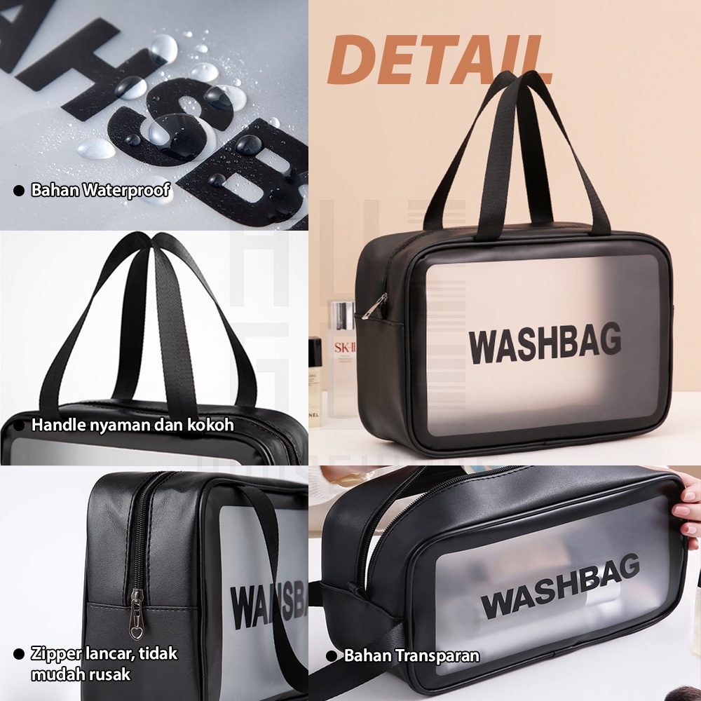 HUGO Tas Penyimpanan Kosmetik Makeup Aksesoris Serbaguna Tas Sabun Peralatan Mandi Washbag Anti Air Travel Pouch Portable