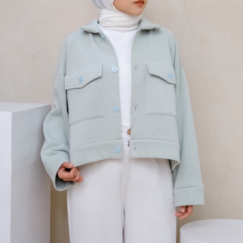 Jaket Wanita Button Outer Jaket Modis Wanita Musim semi Longgar Solid Fashion Korea Untuk Sehari har-4