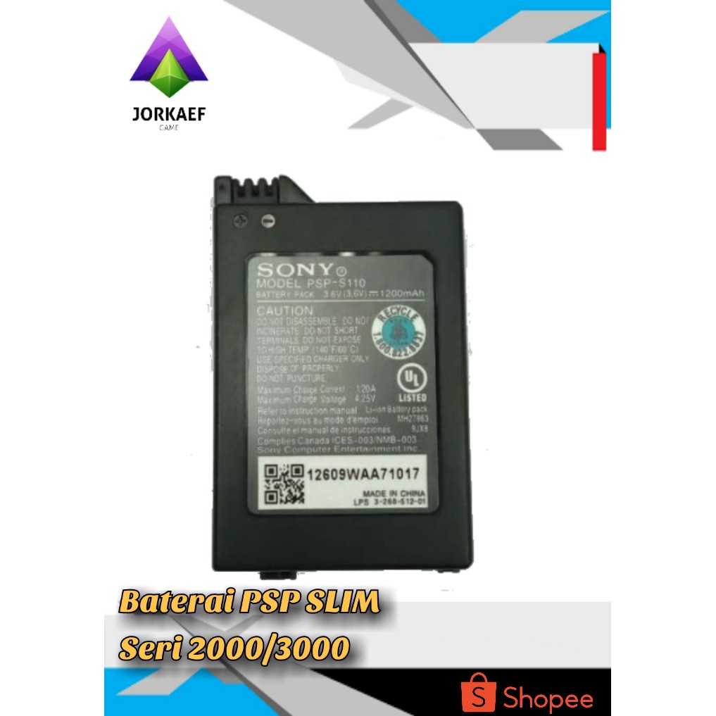 BATTERY  PSP SLIM  BATTERY PSP SERI 2000/3000