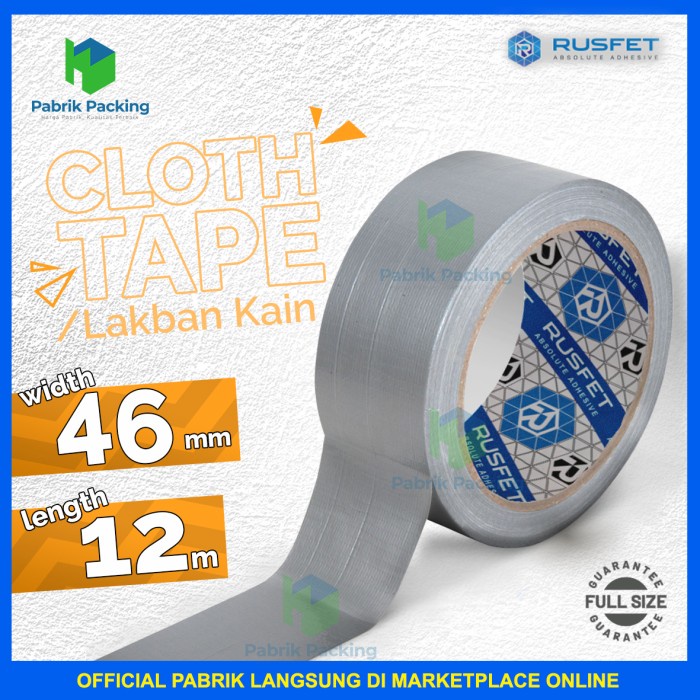

Terbatas Lakban Kain Silver Premium / Cloth Tape Rusfet Tebal 46Mm X12M Satuan Gilaa!!!