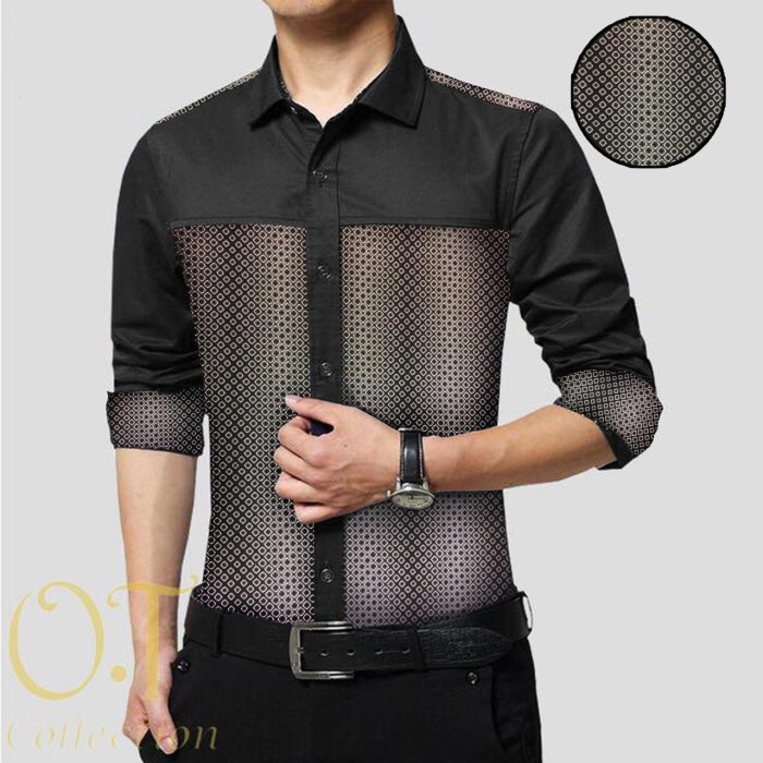 Kemeja Boyi Slimfit Simple Floral Kemeja Pria K6U8 Kotak Kotak Basic Premium Combination Xman Atasan