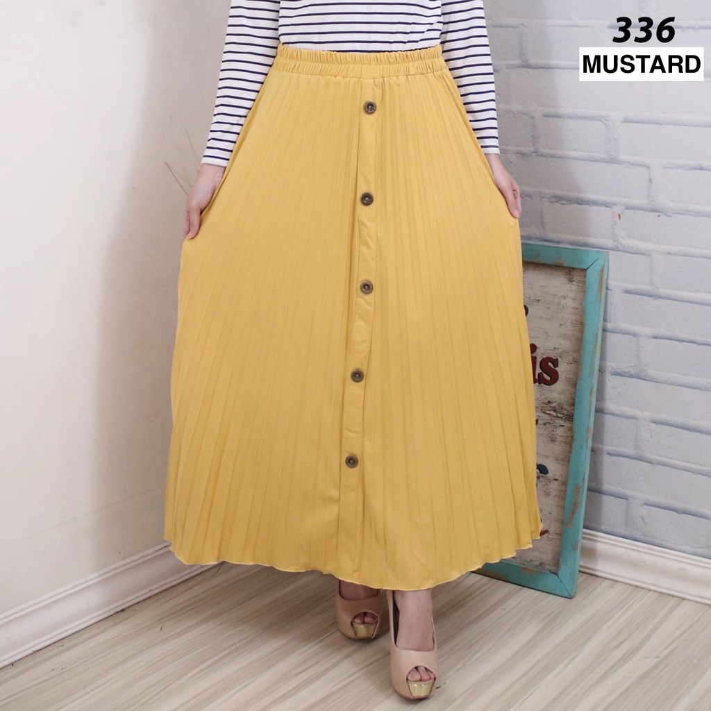 ROK PLISKET MURAH 336 LUVALINE ROK PLISKET PANJANG PLEATED SKIRT FLARE SKIRT MAYUNG FLOWY REMPEL