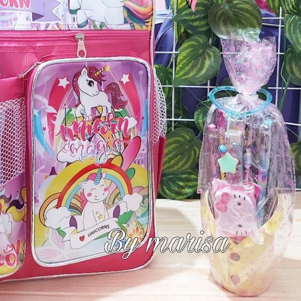 ★ Tas Anak Perempuan , Tas Ransel Anak Perempuan Lol Tas Sekolah Anak Sd TK Tas Free Alat Tulis ✰