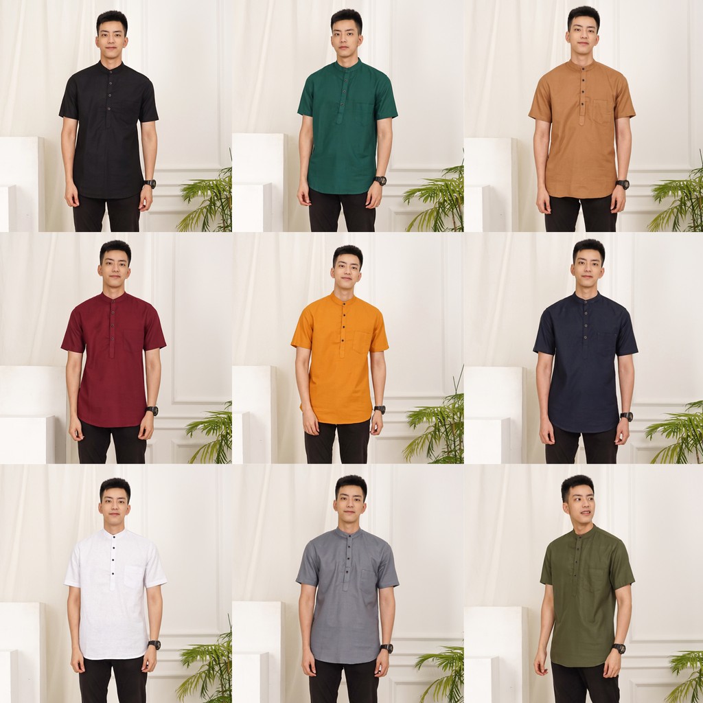 SANVANINA E-1424 Kemeja Koko Shanghai Lengan Pendek BEST SELLER | Kemeja Koko Shanghai Pria