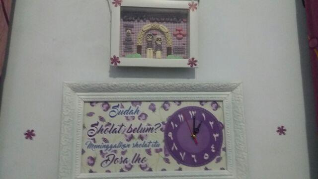 Hiasan Jam Dinding Islamic Quote Sudah Shalat Belum Uk 20x40 Frame Ukir