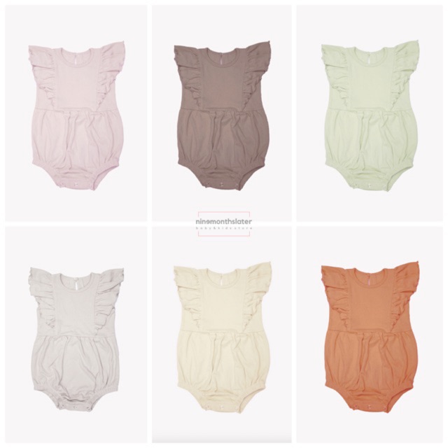 Cotton Cub Ruffle Romper Setelan Anak Bayi Lucu Jumpsuit Sleepsuit Sleeveless Tanpa Lengan Kancing