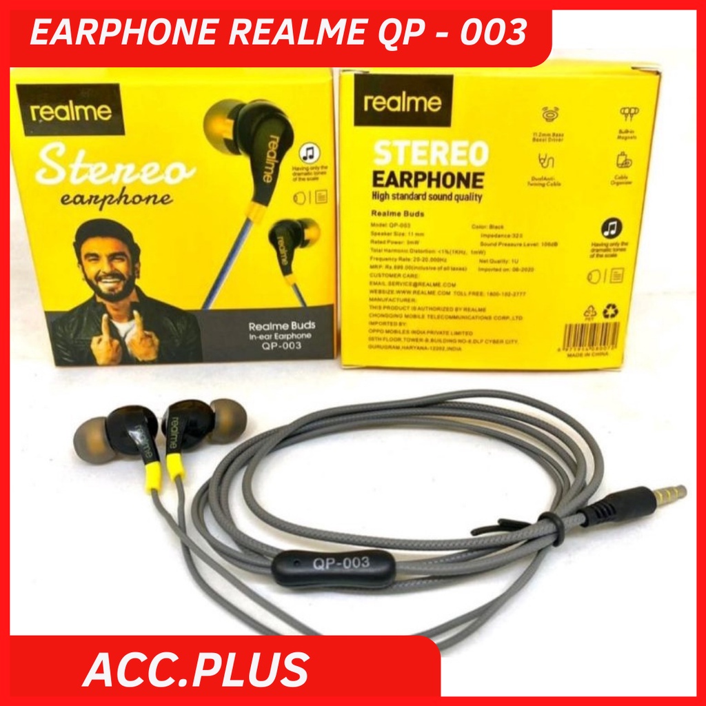 Earphone Realme QP-003 / RMA-101 Stereo Earphone Super Bass - ACC PLUS