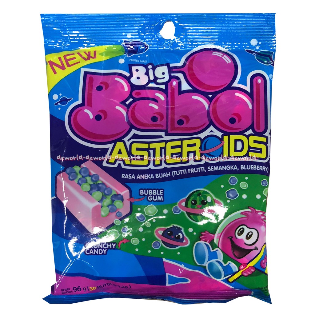 Big Babol Asteroid 108gr Bubble Gum Permen Karet Rasa Aneka Buah Bigbabol Babbol Bubel Gum