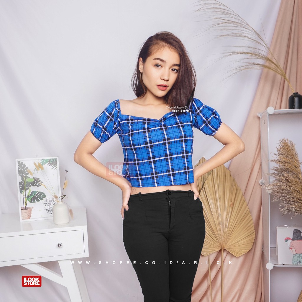 ilook | Calia Sabrina Crop | Atasan Wanita Crop Top - Fit to L