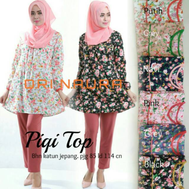 Piqi top Blouse Tunik Jumbo