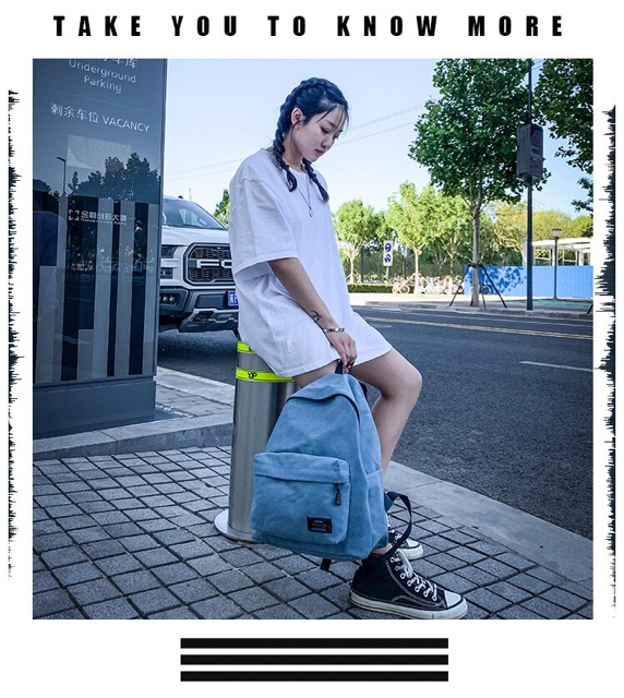 Tas Ransel Kanvas PG Fashion Bag Backpack Wanita Korea Original Import