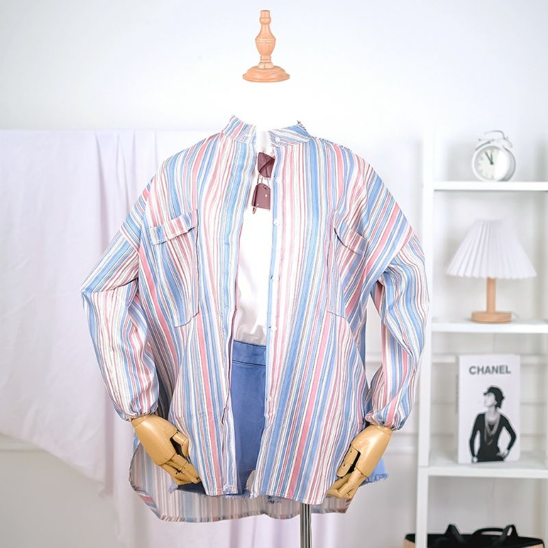 Arifirn Sierra Candy Stripe Tunik - Kemeja Oversize Wanita | Tunika Wanita | Blouse Wanita