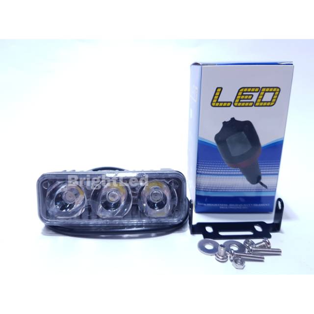 lampu tembak ams e03 cree 3 mata 2 mode bisa kedip strobo