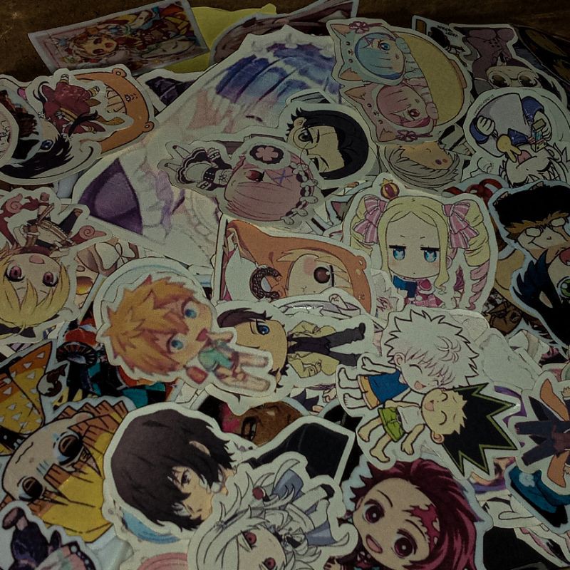 (murah banget) minimal pembelian 10RIBU RUPIAH sticker anime random sticker anime custom-1
