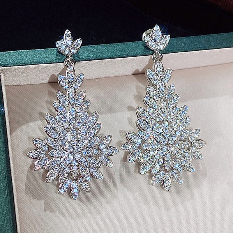 Anting Juntai Kristal Cubic Zircon Untuk Wanita