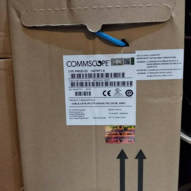 Commscope Kabel UTP Cat6 Cat 6 PN 1427071-6 Blue Original meteran