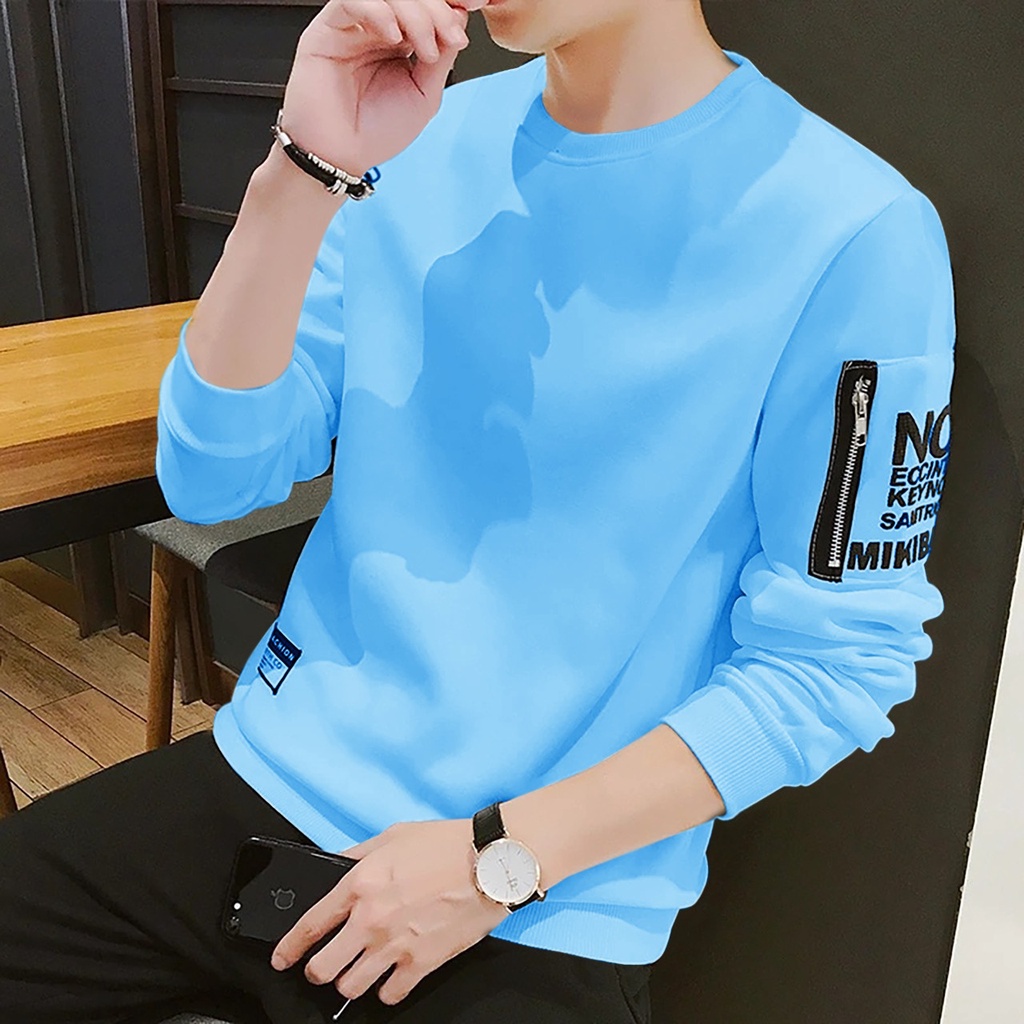 KIYOWO-Baju Atasan Koas Pria Lengan Panjang Martin Baju Sweater Cowok Casual