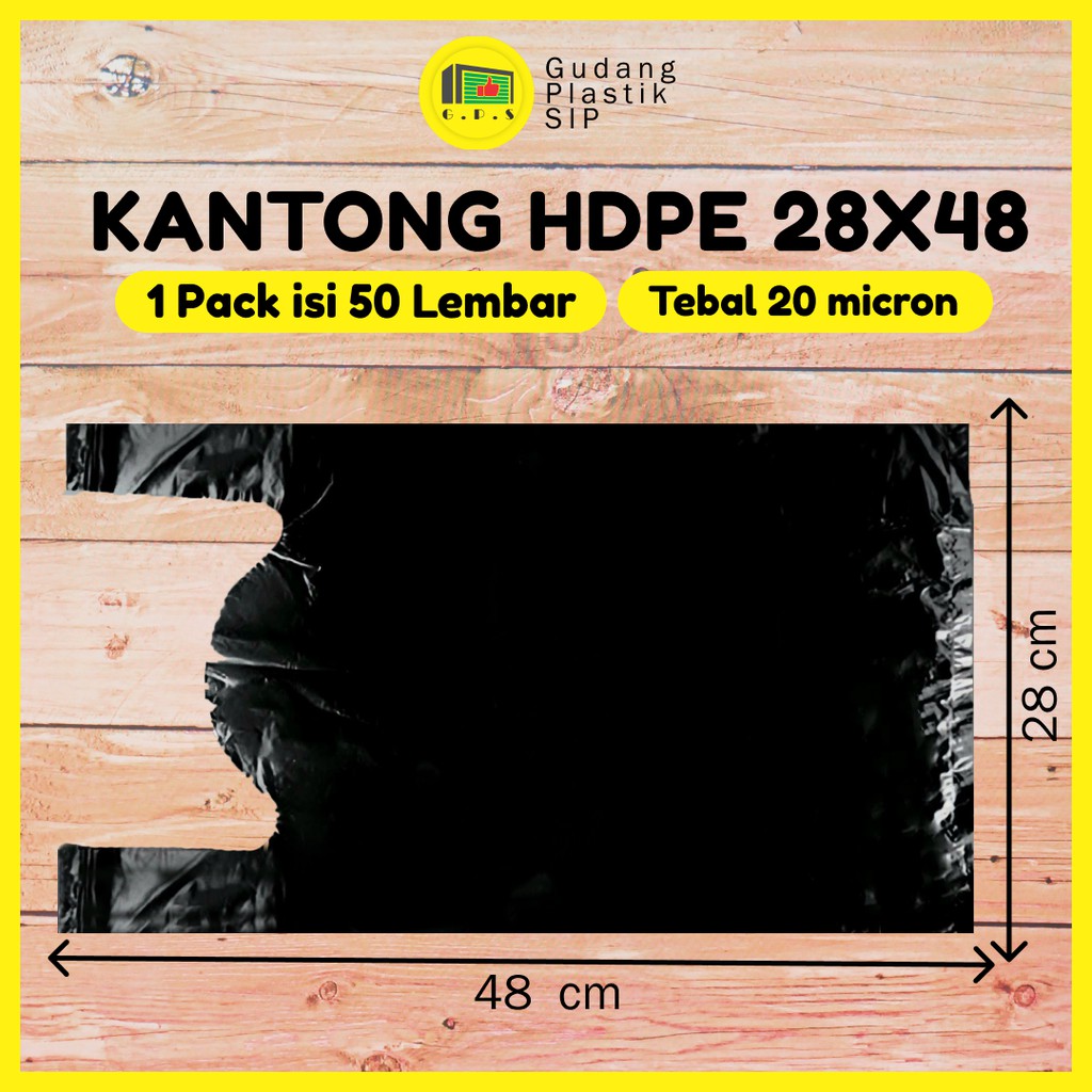 Kantong Plastik Kresek Hitam Tebal UK 28x48 HDPE