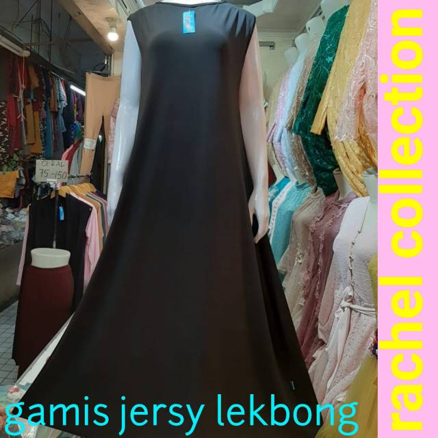 GAMIS JERSY LEKBONG BAHAN TEBAL/KHUSUS HITAM