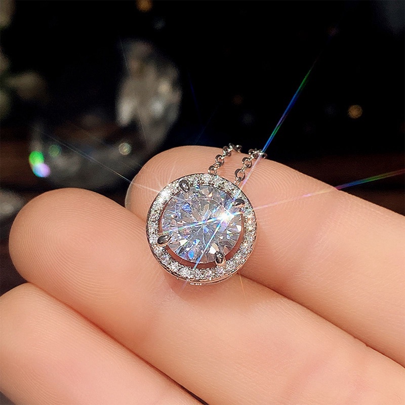 Kalung Liontin Kristal Cubic Zirconia Untuk Wanita