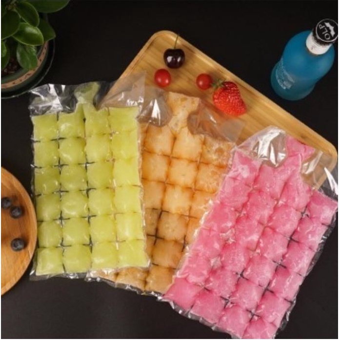 Plastik Cetakan Es Batu Sirup Syrup 10 pcs Ice Bag Cube Sekali Pakai