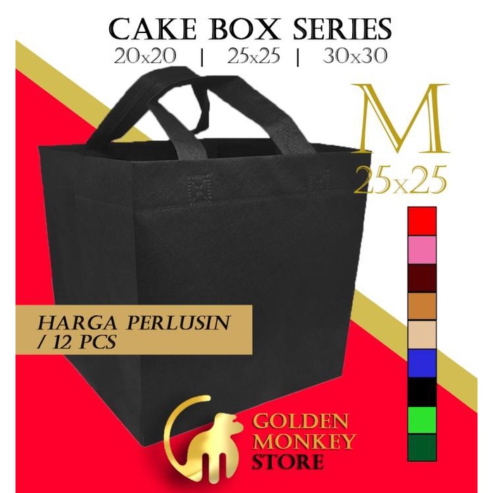 

Goodiebag Tas Spunbond Box Cake M 25Cm - Tas Kain Kotak Kue Goodie Bag