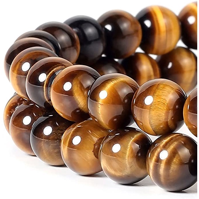 Gelang Manik-Manik Batu Tiger Eye Alami Ukuran 8mm Untuk Unisex