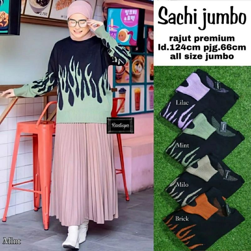 Sachi Jumbo, ATASAN RAJUT WANITA JUMBO CANTIK FIT XXL LD 124-134 BAHAN RAJUT PREMIUM TERMURAH MODIS OOTD OVERSIZE TERLARIS