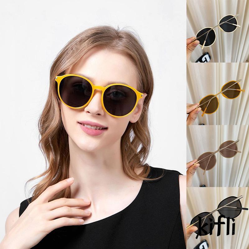 Kacamata Hitam Wanita Model Retro Frame Bulat Besar