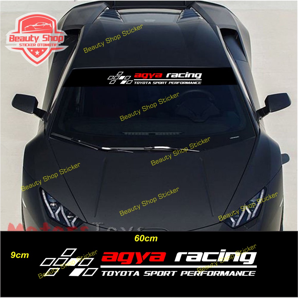 stiker agya racing sport kaca depan/belakang cutting sticker toyota agya