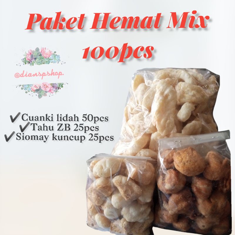 Jual Paket Cuanki Mix 100pcs Cuanki Lidah Cuanki Tahu Cuanki Siomay