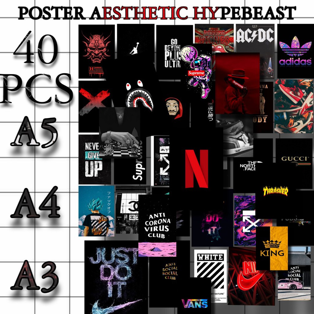 hypebeast poster - poster brand - poster dinding aesthetic - poster estetik