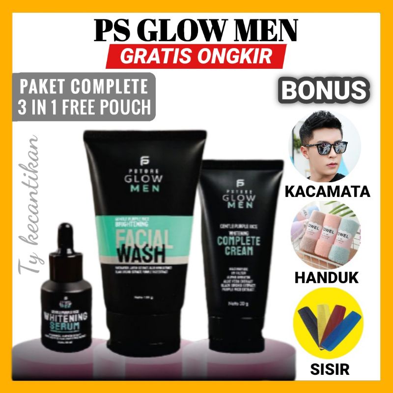 PS GLOW MEN SKINCARE PENCERAH WAJAH PENGHILANG FLEK HITAM PERAWATAN WAJAH PRIA PSGLOW PSTORE GLOW ME