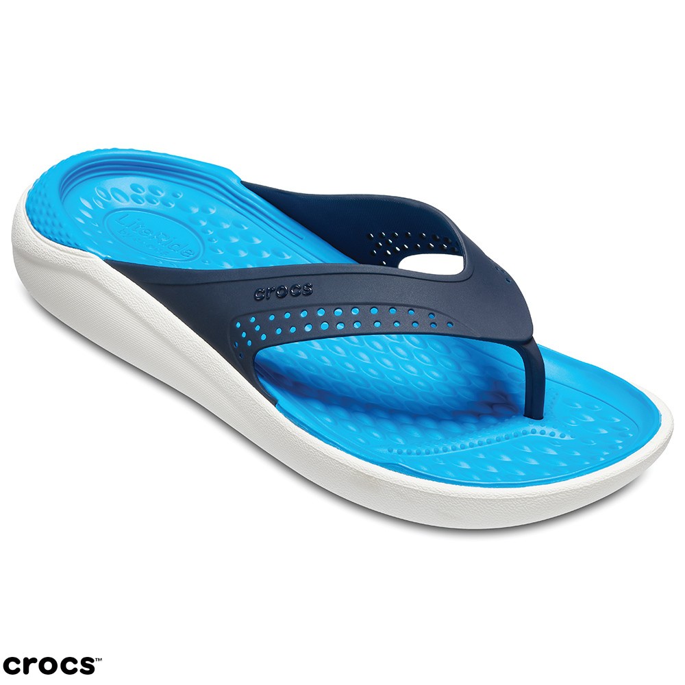 Crocs Literide Flip / Sandal Crocs Jepit / Sandal Unisex / Sandal Pria / Sandal Wanita - Blue 462