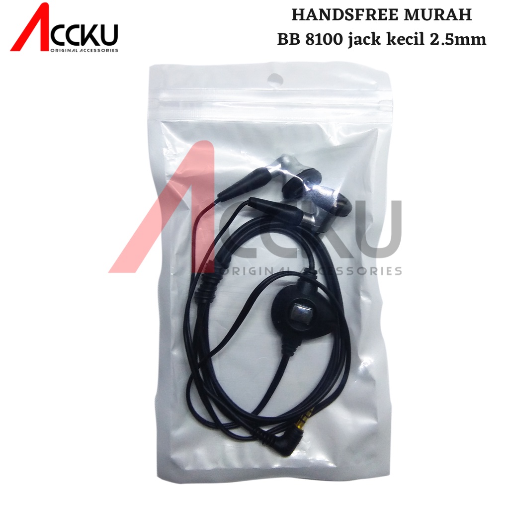 Headset BB  8100 HANDSFREE MURAH COLOKAN KECIL HEADSET MURAH EARPHONE MURAH HF MURAH MEREK BLACKBERRY 8100 NP 2,5mm