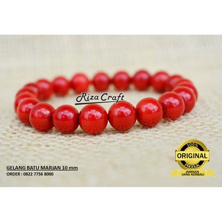  Gelang  Batu  Akik Marjan  Merah Red Coral Asli Alam Natural 