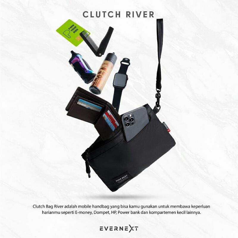 Tas Genggam / Clutch Pria Waterproof Handbag Pria Tahan Air Clutch River Evernext original