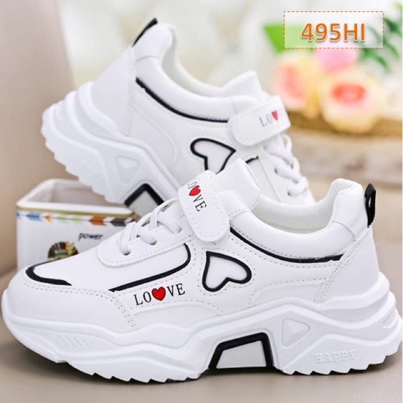 sepatu sneaker anak perempuan love hitam