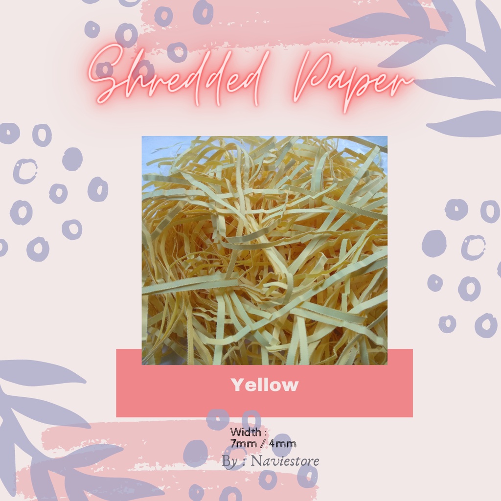 

Kertas Serut HVS Kuning / Shredded Paper Untuk Packing Hampers 1kg