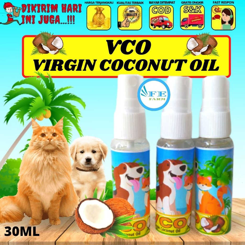 Minyak Kelapa VCO Obat Jamur Scabies Diare Kucing Anjing Kelinci 30 ml FEFARM