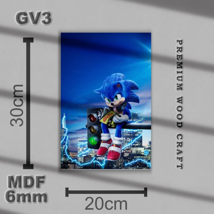 Poster Sonic Wall Decor - Hiasan Dinding Animasi - Dekorasi Dinding