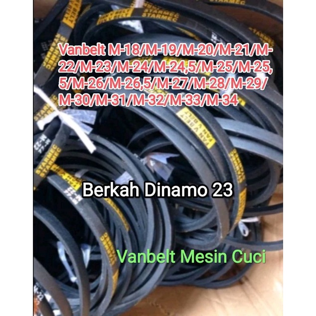 Vanbelt Fanbel / Fan V Belt Mesin Cuci Vanbelt M-18/M-19/M-20/M-21/M-22/M-23/M-24/M-24,5/M-25/M-25,5/M-26/M-26,5/M-27/M-28/M-29/M-30/M-31/M-32/M-33/M-34