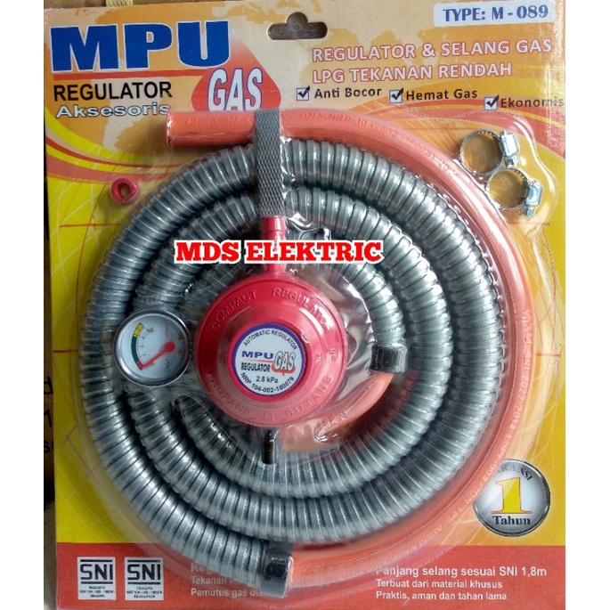 Selang Gas Paket + Regulator meter MPU / HANDAL 1,8 meterSNI